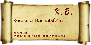 Kucsora Barnabás névjegykártya
